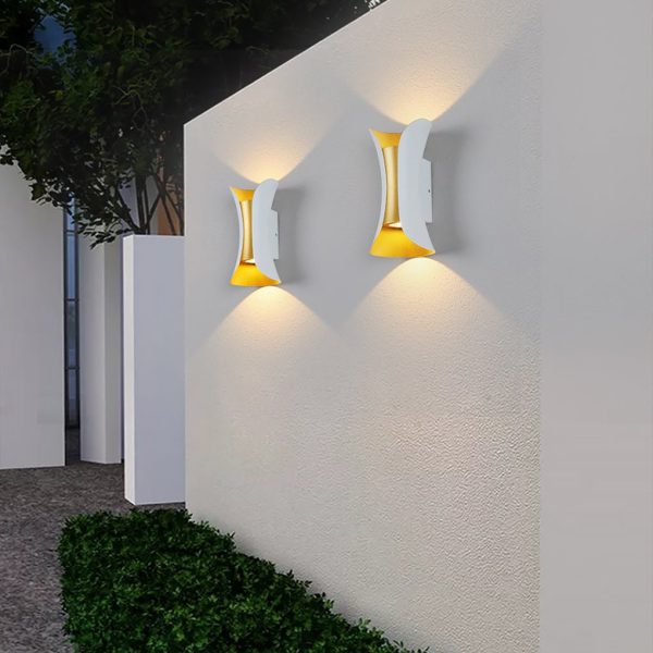 Curved LED Up and Down Lighting Waterproof Modern Outdoor Wall Lights - Image 3