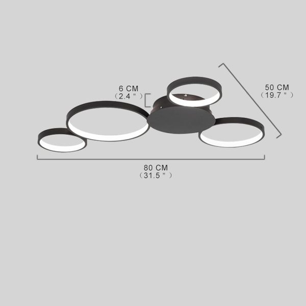 Multi Circle Flush Mount Ceiling Light Modern LED Light - Image 9