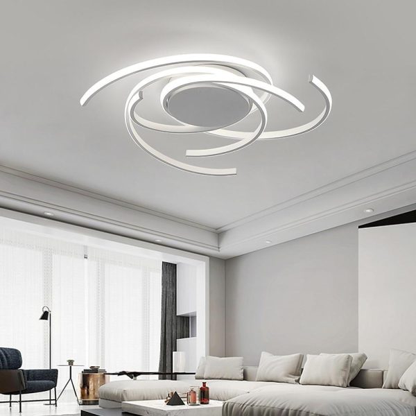 Abstract Curve Dimmable LED Nordic Ceiling Lights Flush Mount Lighting - Image 2