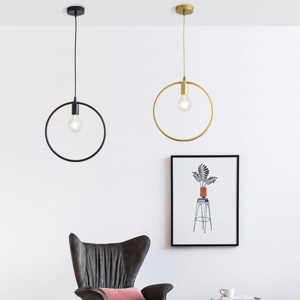Metal Black and Gold Pendant Light Rounded Square Pendant Lighting - Image 8