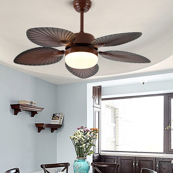 Antique Retro Led Three Color Dimming Ceiling Fan Lamp with Remote Control - Image 4