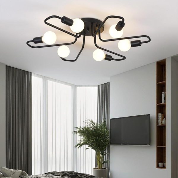 Linear Metal Flower Shaped LED Modern Flush Mount Lighting Ceiling Lights - Image 3