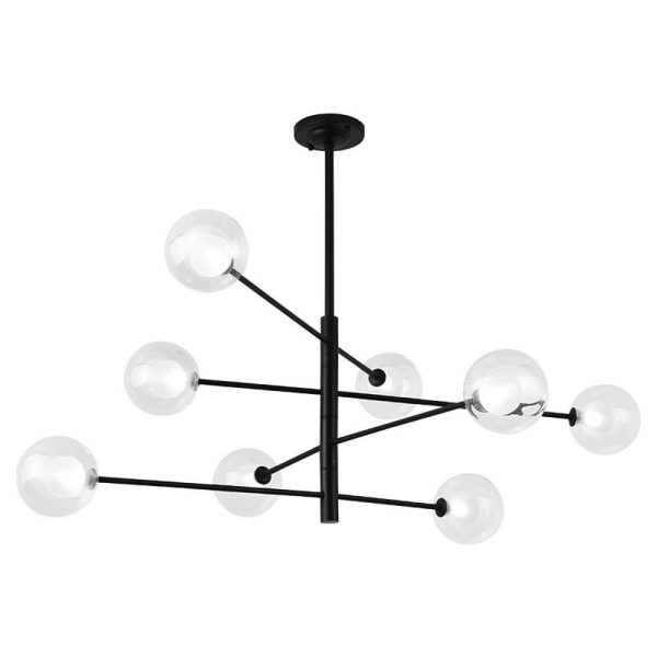 Linear Sputnik Chandelier Black Coolest Chandeliers for Living Room 8 Bulbs - Image 6