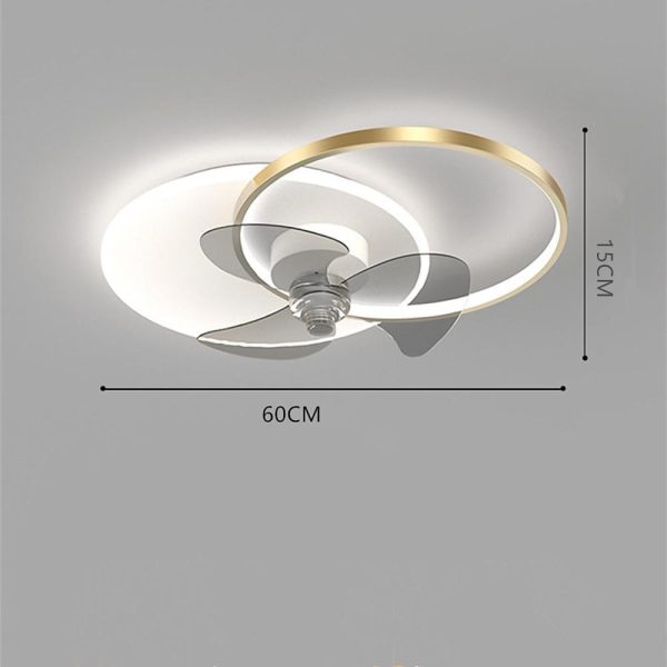 24'' LED Circle Flush Mount Ceiling Fan Bedroom Ceiling Fan Lights Dimmable with Remote Control - Image 8