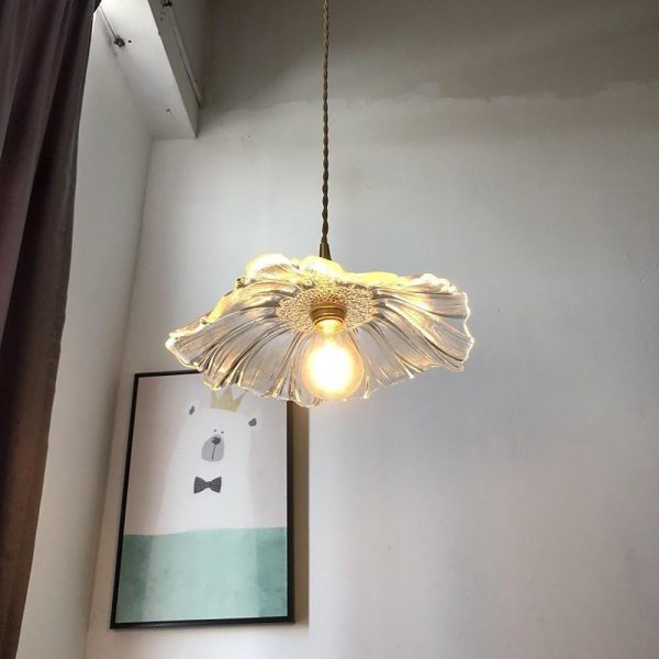 Flower Shape Glass Electroplated LED Nordic Pendant Light Chandeliers - Image 2