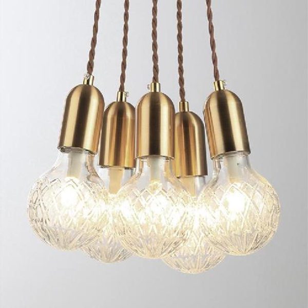 Cluster Glass Ball Shaped LED Nordic Pendant Lighting Hanging Lamp Island Lights - Image 5