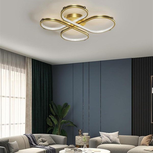 Circle Flower Design Dimmable LED Modern Ceiling Light Flush Mount Lighting - Image 5