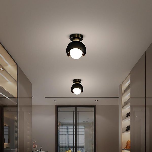 6'' LED 1-Light Globe Small Flush Mount Light Nordic Copper Ceiling Light - Image 3