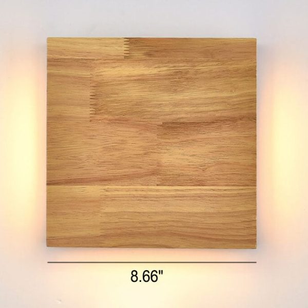 Japanese Wabi-sabi Log Wood Rectangular LED Wall Sconce Lamp - Image 9