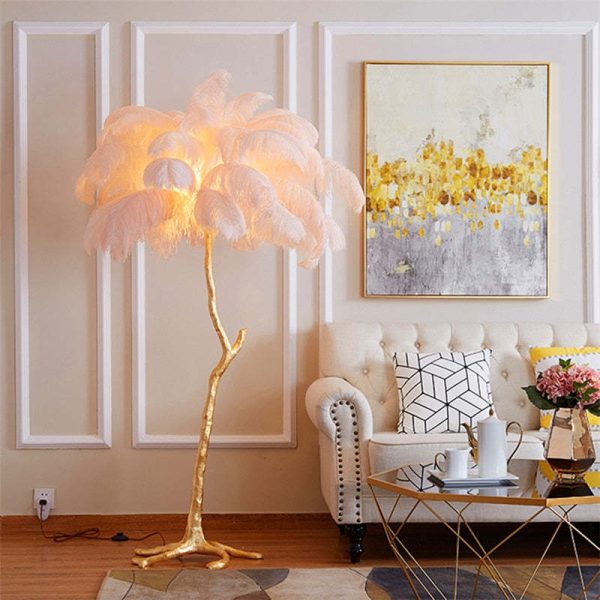 O'Moore Nordic Luxury Unique Ostrich Feather Floor Lamp/Table Lamp - Image 5