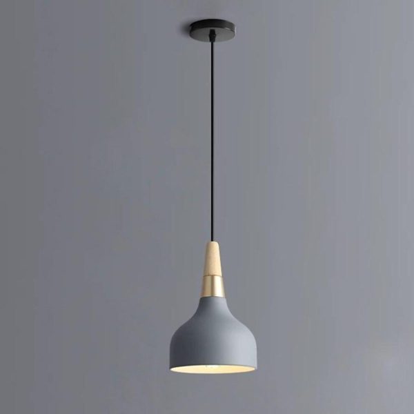 Wood Bamboo Metal LED Modern Pendant Light Hanging Lamp Island Lights - Image 4