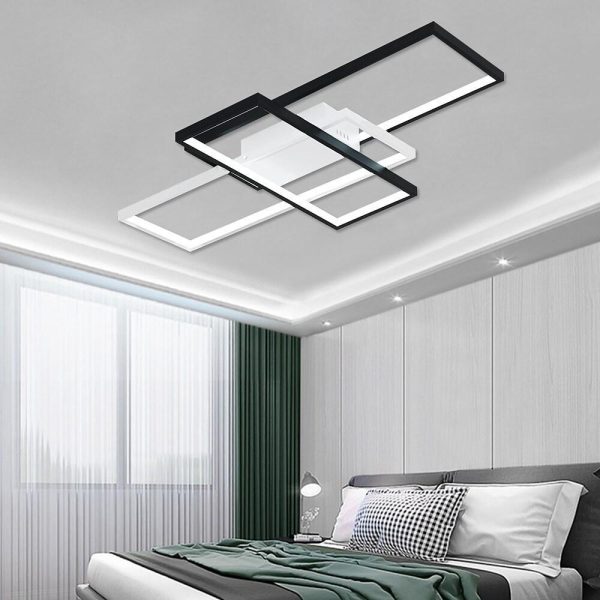 Multi Rectangle Large Flush Mount Ceiling Light with 3 Integrated Tiered Lights - Image 5