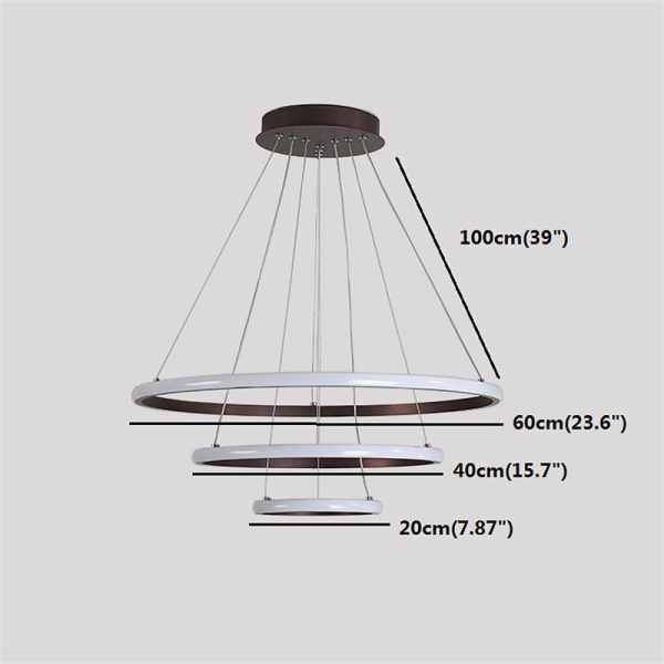 Adjustable Circle Design Dimmable LED Modern Chandeliers Ceiling Lights - Image 5