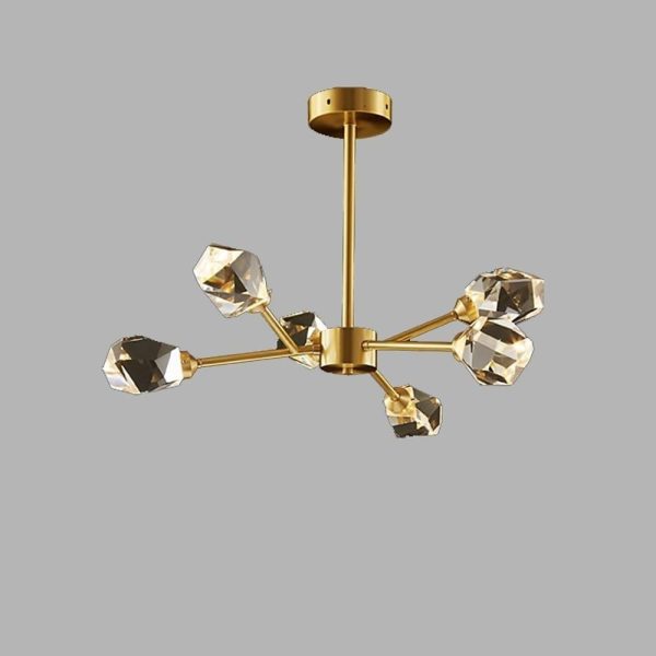 6-light Electroplated Crystal LED Nordic Chandeliers Hanging Ceiling Lights - Image 3