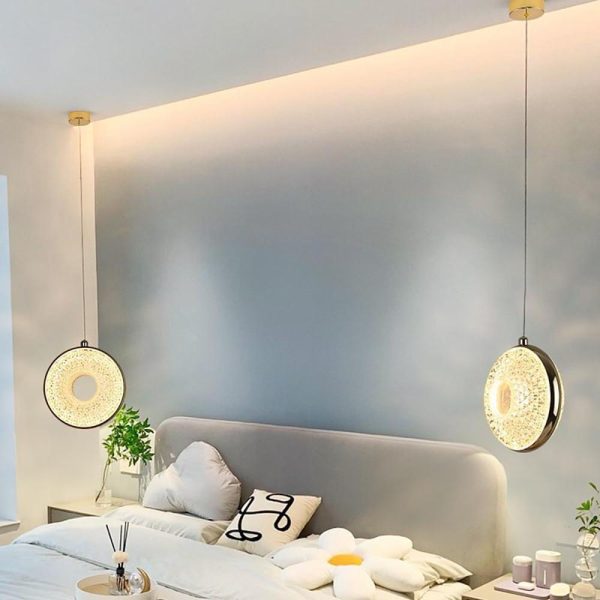 Circle Shaped Electroplated Acrylic Metal LED Modern Pendant Lighting - Image 5