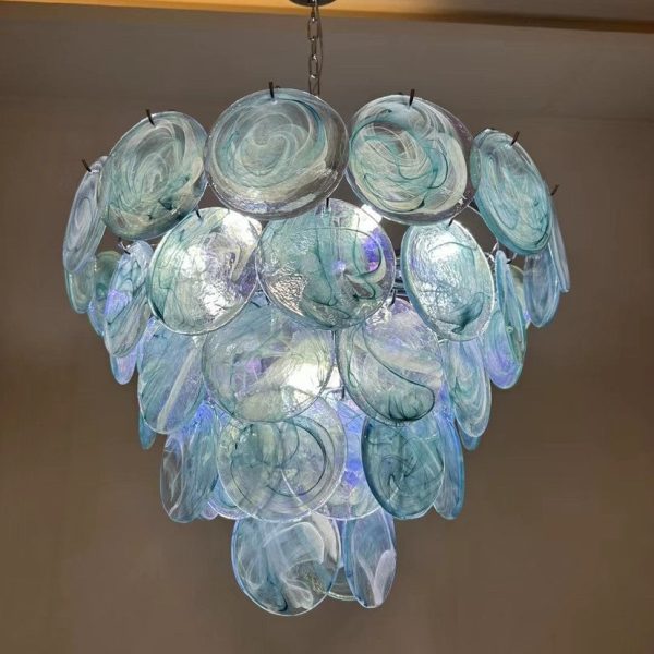 Traditional French Flower Shaped Iron Glass 5/9/12 Light Chandelier For Living Room - Image 18