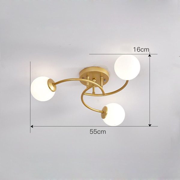 5-light Glass Globe Design Swirled Metal LED Modern Ceiling Lights - Image 20