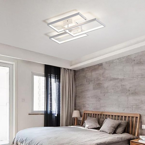 Geometric Rectangle LED Modern Flush Mount Lighting Ceiling Light - Image 4