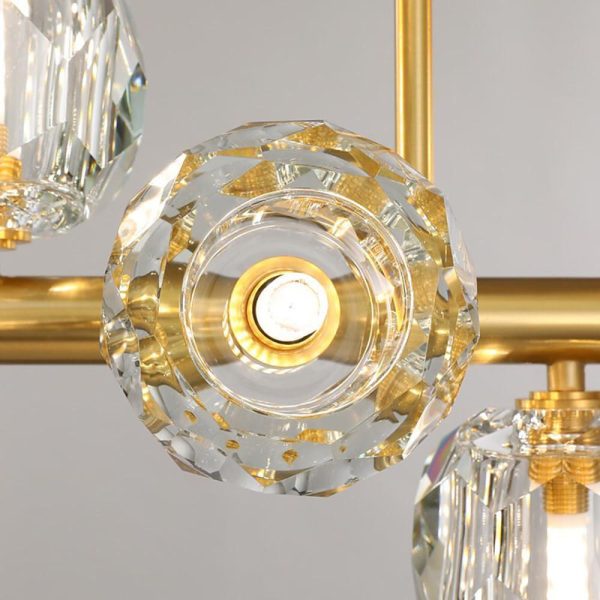 Metal Crystal Flush Mount Ceiling Light Globe Cluster LED Light - Image 8
