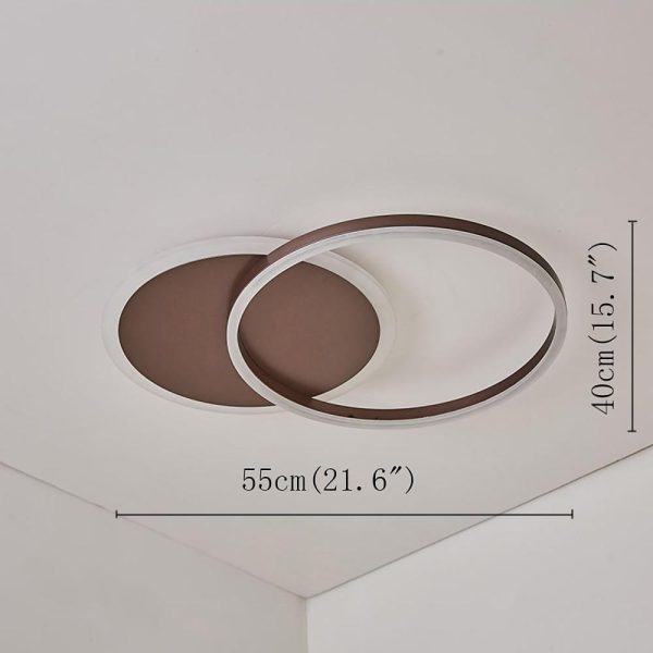 22'' Ambient LED Light Two Ringed Flush Mount Ceiling Light with Bulb - Image 8