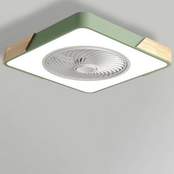 Round Square Integrated LED Bladeless Ceiling Fan Light with Remote Control - Image 10