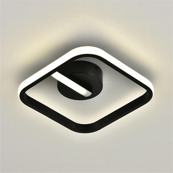 Rounded Corners Triangle Unique Modern Black Flush Mount Light LED Ceiling Light - Image 6