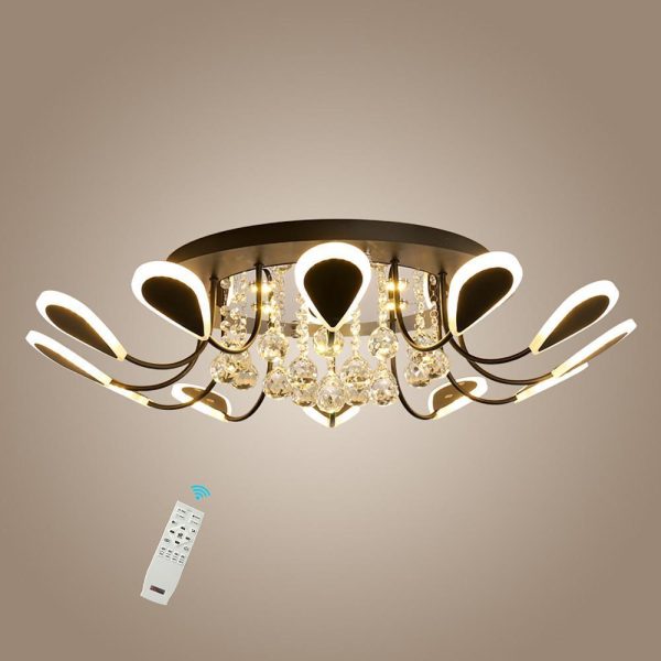 Creative Flower Shaped Dimmable LED Crystal Modern Ceiling Lights - Image 10