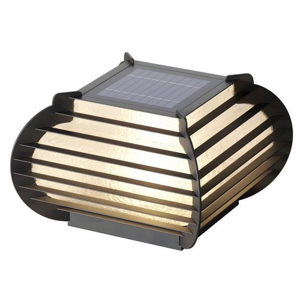 Black Lattice Hardiwred/Solar Outdoor Post Pier Mount Light - Image 10