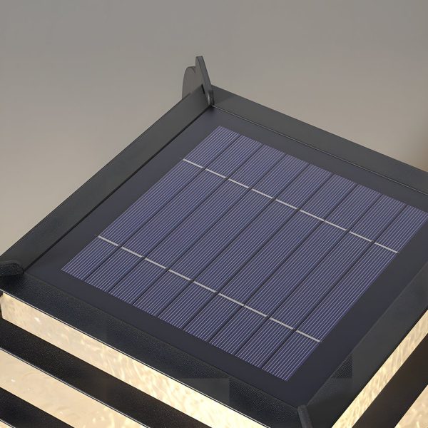 Black Lattice Hardiwred/Solar Outdoor Post Pier Mount Light - Image 8