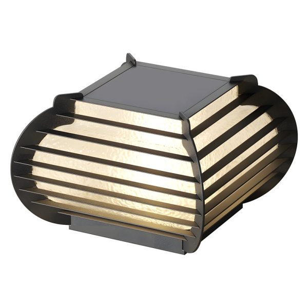 Black Lattice Hardiwred/Solar Outdoor Post Pier Mount Light - Image 9