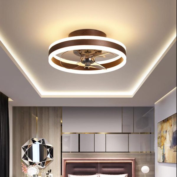 16'' Circular Dimmable Modern Ceiling Fan Light Flush Mount LED Chandelier with Fan - Image 5