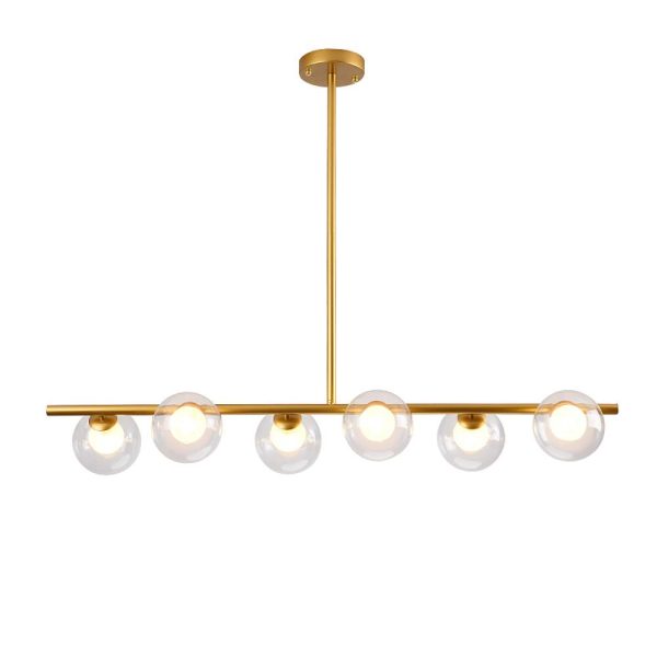 Nordic Style Modern Design Sphere Chandelier Metal Glass Ceiling Light 6 Bulbs - Image 5