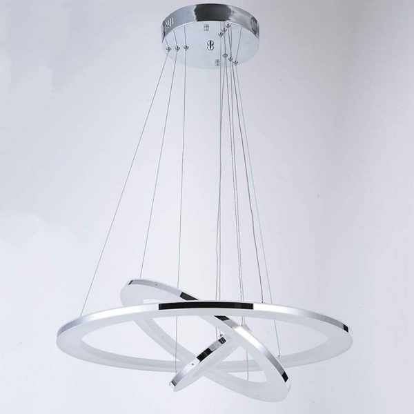 Adjustable LED 3-Ring Chandelier Modern 24" Hanging Ceiling Light - Image 2