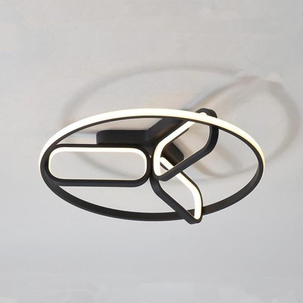 Modernist Rounded Rectangles Circle LED Flush Mount Ceiling Light for Bedroom - Image 2