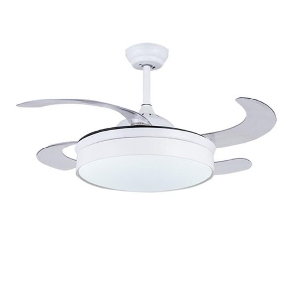 Round Drum Shaped LED Nordic Retractable Ceiling Fan with Lights - Image 5