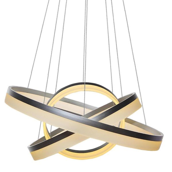 Adjustable Gradated 3 Rings Dimmable LED Modern Chandeliers Pendant Lighting - Image 10