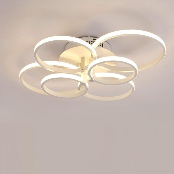6 Differently Sized Metal Silica Gel Flush Mount Lights with 6 Large Integrated Lights - Image 4