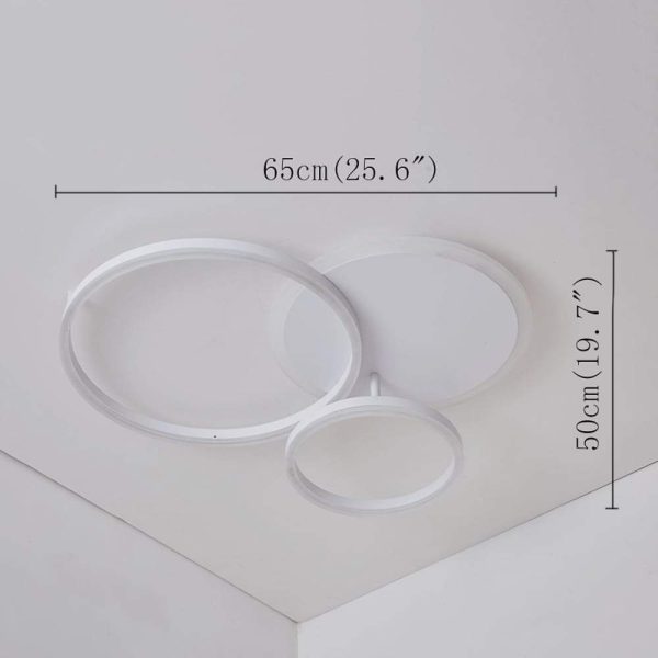 26'' LED Artistic Flush Mount Ceiling Light with Luxury 3 Ring for Bedroom - Image 3