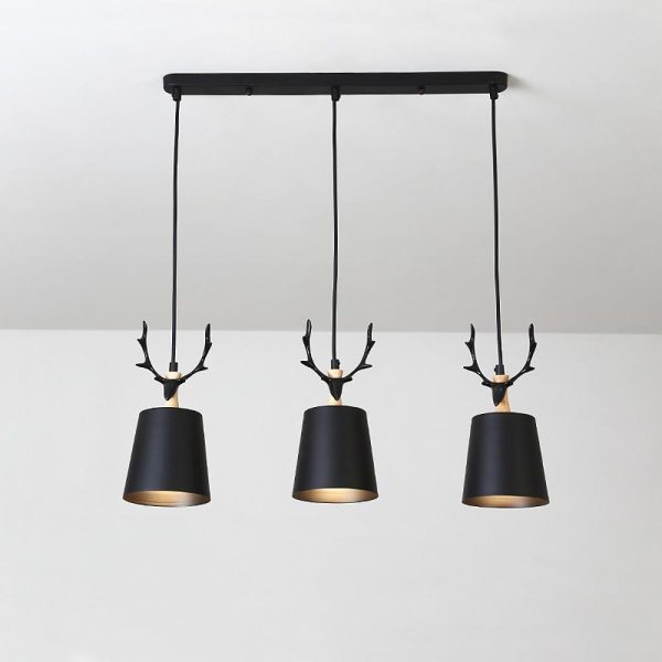 3 Light Antler Design LED Country Chandeliers Hanging Ceiling Lights - Image 8