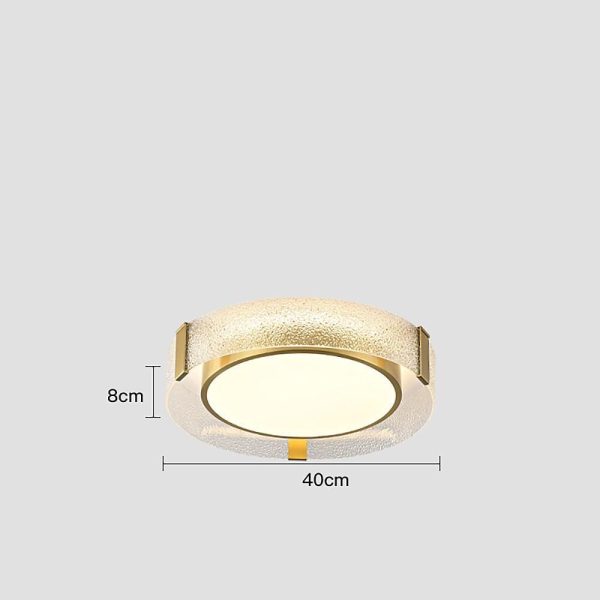Circular Glass Copper LED Nordic Ceiling Lights Flush Mount Lighting - Image 5