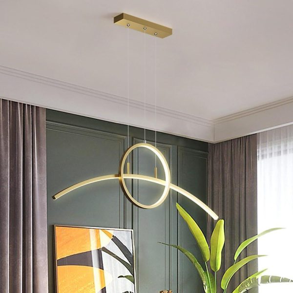Curve Circle Pendant Lighting Metal Modern Pendant Lighting for Kitchen - Image 11