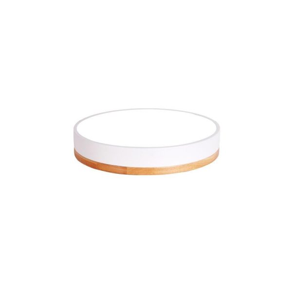 Circular Drum Flush Mount Light Metal Bamboo LED Bedroom Ceiling Lights for Baby Kids - Image 3