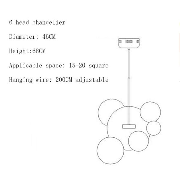 Globe Bubble Glass Pendant Light Modern Pendant Lighting - Image 13