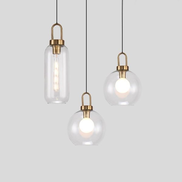 Semi Globe Glass Electroplated Metal LED Industrial Style Pendant Lighting - Image 11