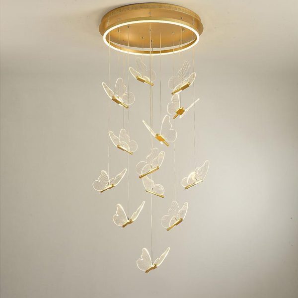 Butterfly Shapes Design Pendant Lighting Acrylic Metal Island LED Living Room Ceiling Lights - Image 9