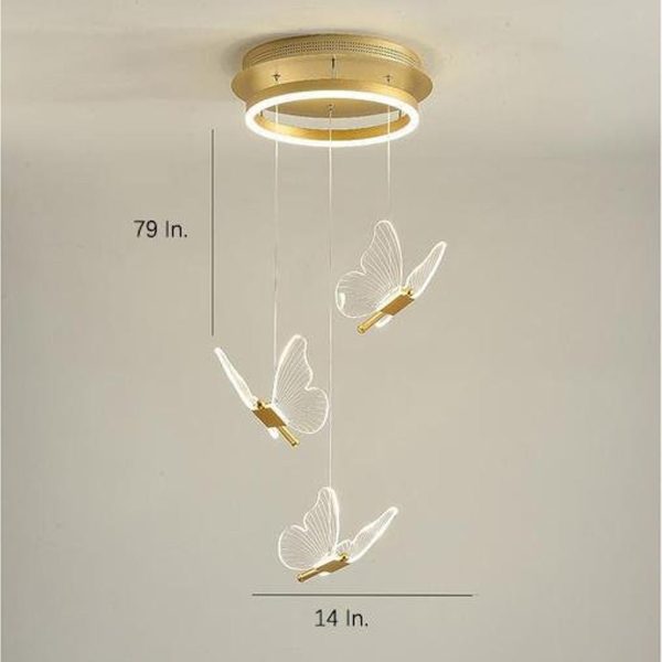 Butterfly Shapes Design Pendant Lighting Acrylic Metal Island LED Living Room Ceiling Lights - Image 18