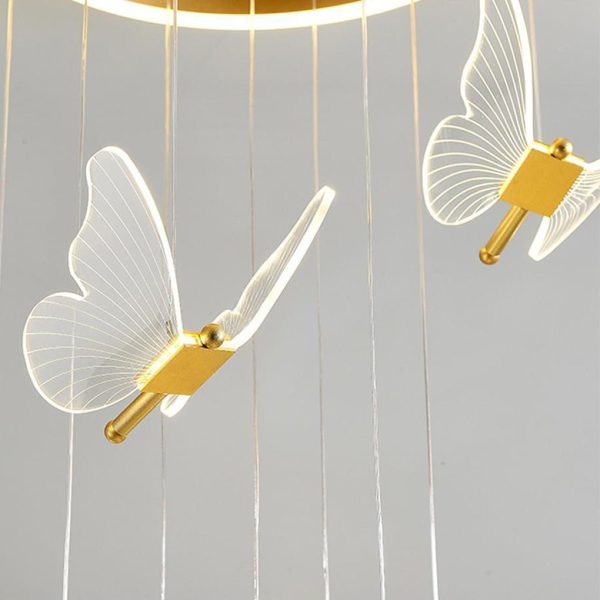 Butterfly Shapes Design Pendant Lighting Acrylic Metal Island LED Living Room Ceiling Lights - Image 20
