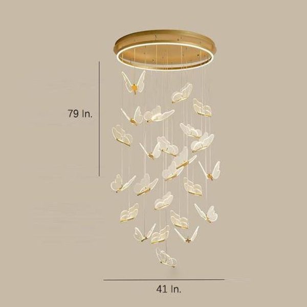Butterfly Shapes Design Pendant Lighting Acrylic Metal Island LED Living Room Ceiling Lights - Image 19