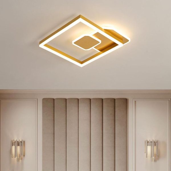 Abstract Square Dimmable LED Modern Flush Mount Lighting Ceiling Lights - Image 2