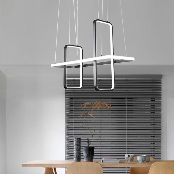 Rectangular LED Modern Chandeliers Pendant Light Hanging Ceiling Lights - Image 2